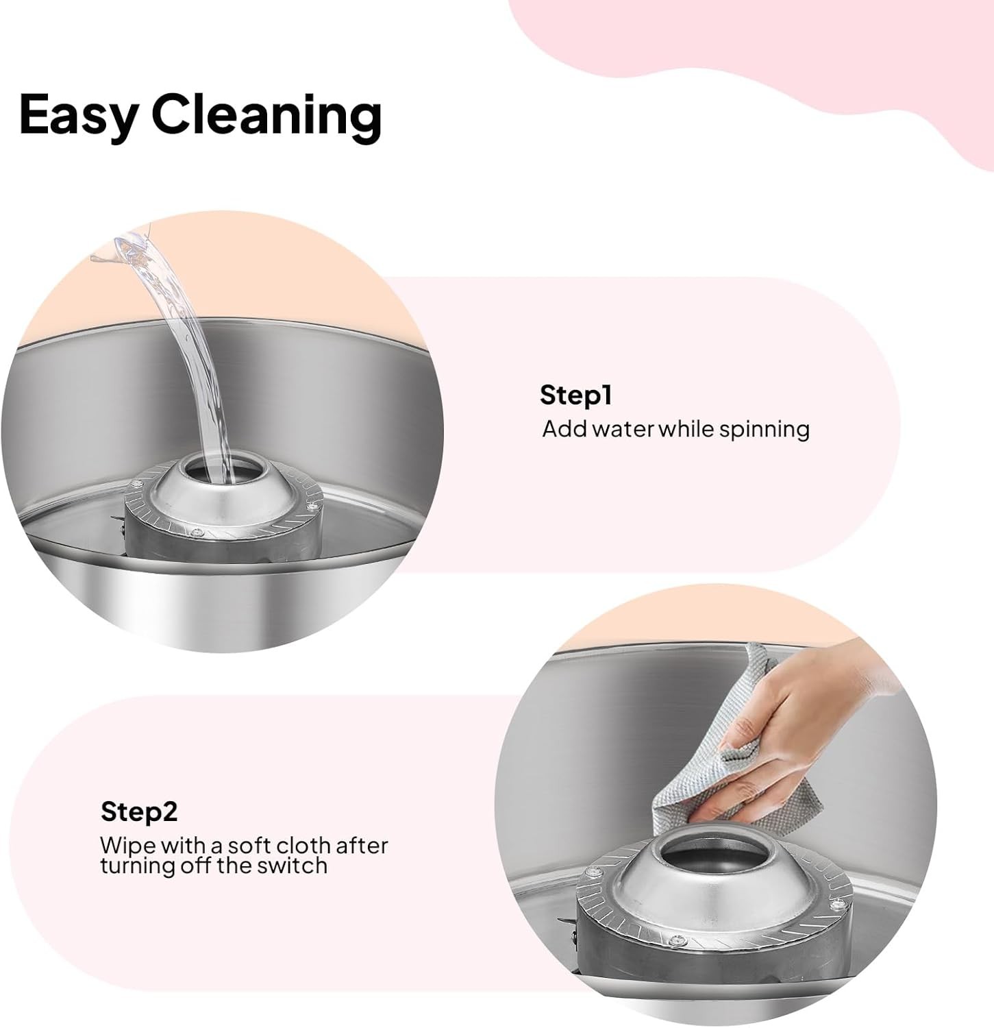 ROVSUN 15″ Commercial Cotton Candy Machine Maker Floss Pink 980W Family Party