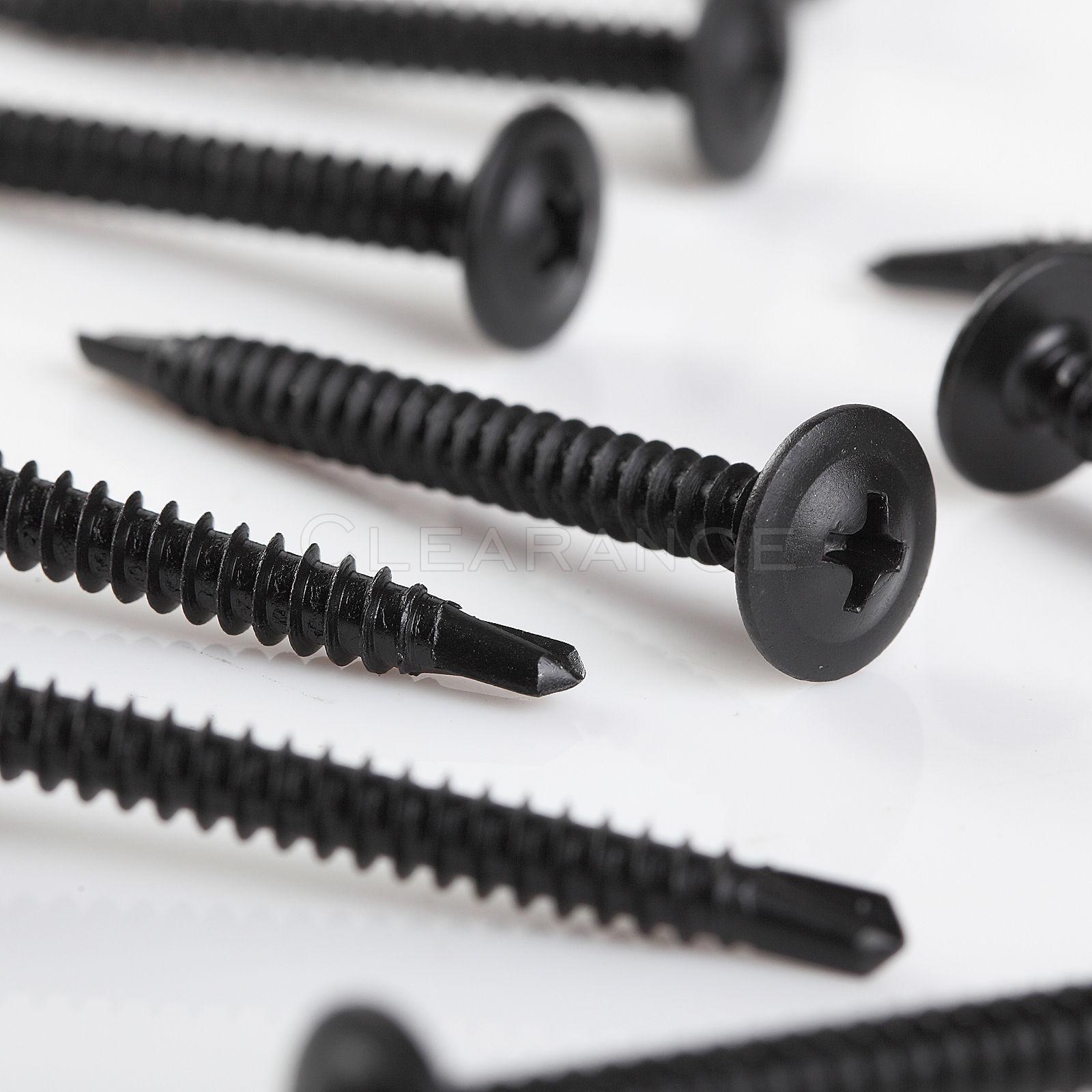 #8 x 1 5/8” Phillips Truss Head Black Sheet Metal Self Tapping Screw Qty 500