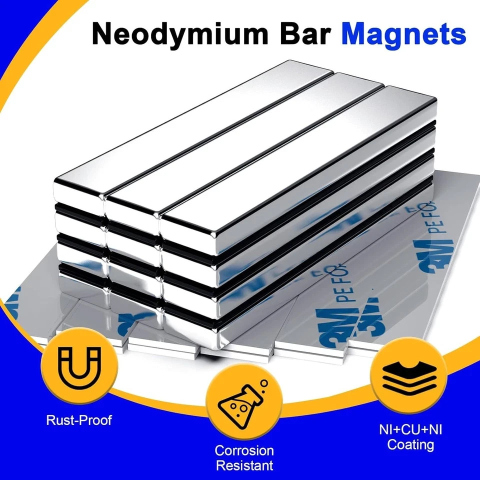 4-12 Neodymium Bar Magnets Rare Earth Rectangle Heavy Duty Powerful 60X10X3Mm