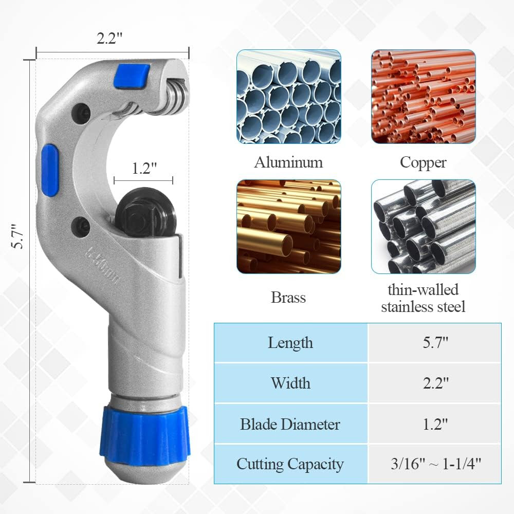 High Quality HVAC Tubing Expander Kit Tube Swaging Set Includes 3/8” To 1-5/8”