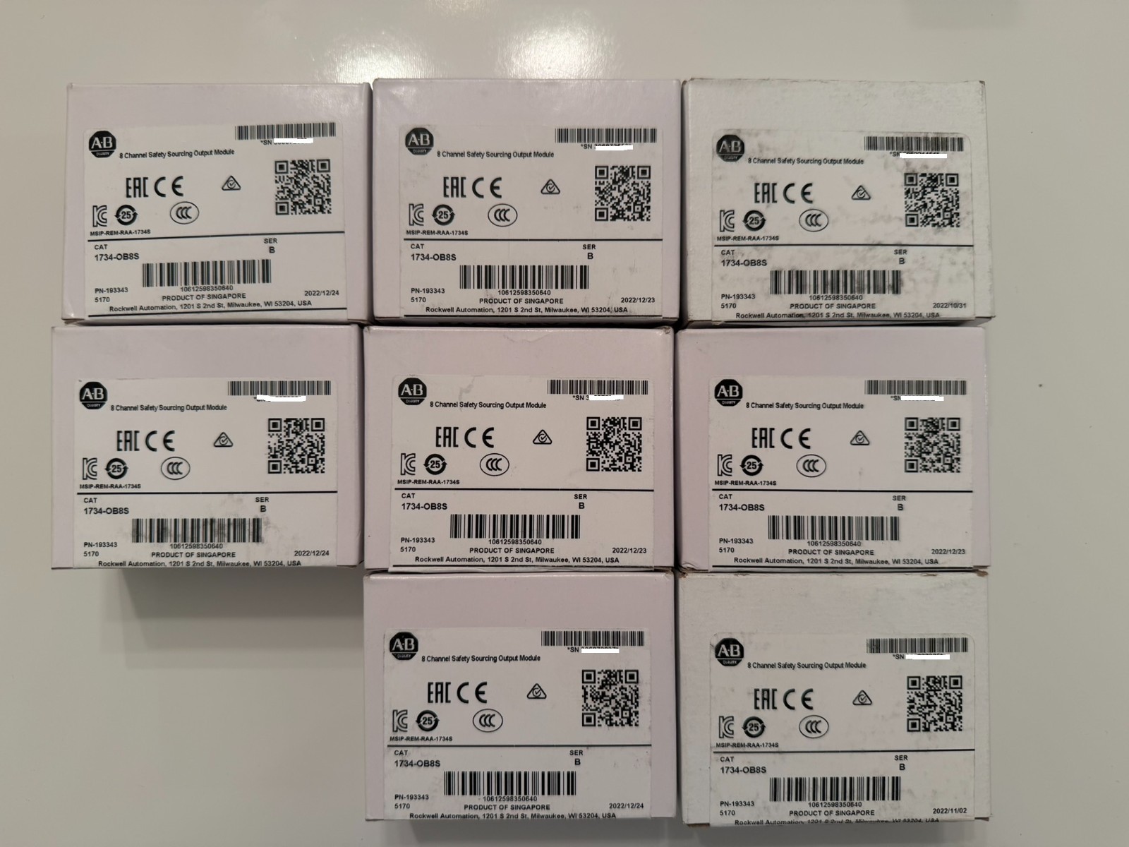 1734-OB8S Allen Bradley SER B DC Output Module 8 Points Safety 24VDC Sourcing