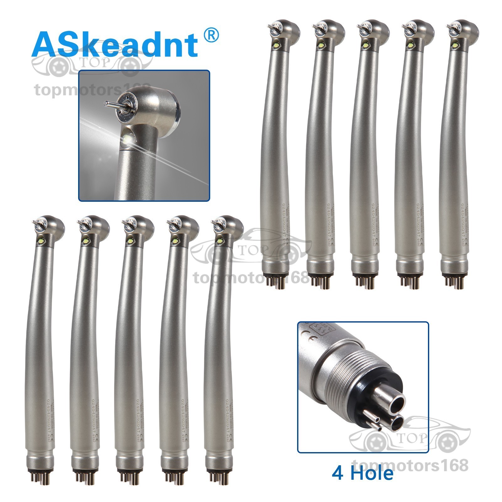 10 PACKS Dental High Speed E generator LED Handpiece Air Turbine 4Hole