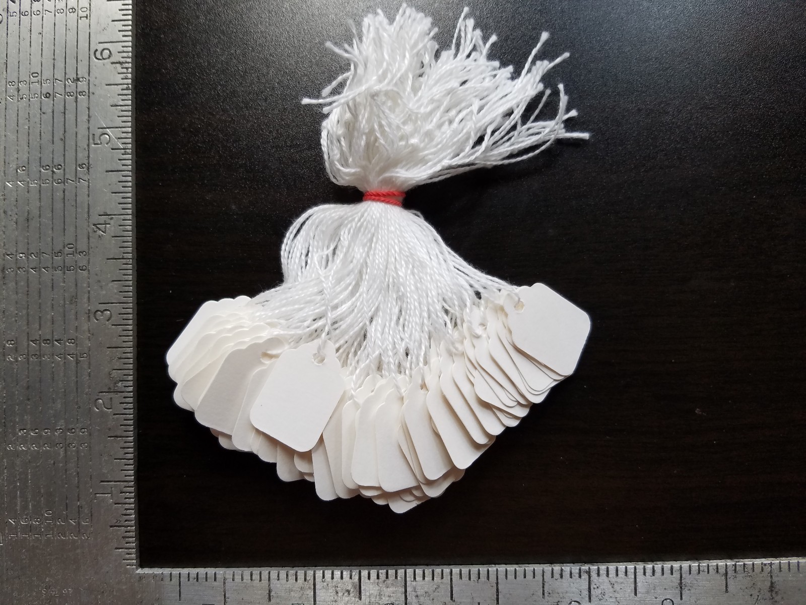 1000 Blank White Merchandise Price Tags with Strings Size #2 Retail Strung Label
