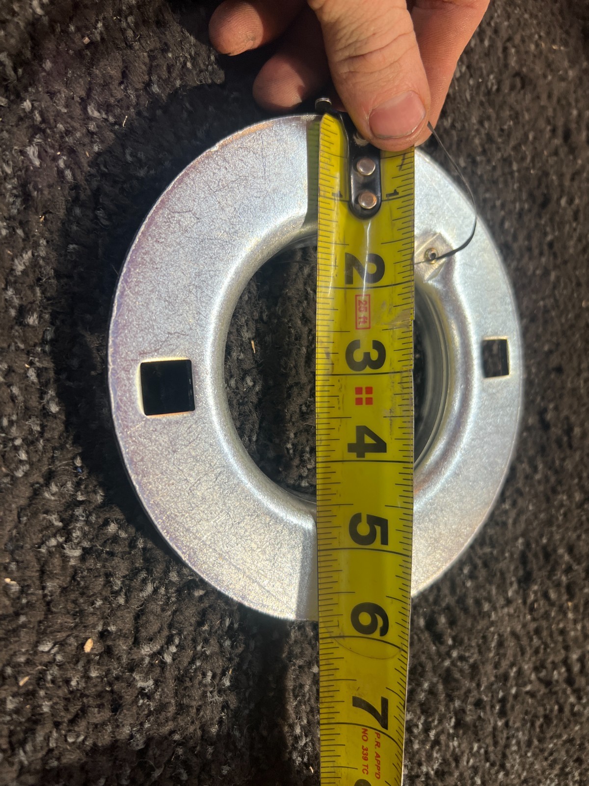 (QTY 5) Round Bearing Flange Bracket 4-Bolt Hole 6-inch Outer Dia. Silver