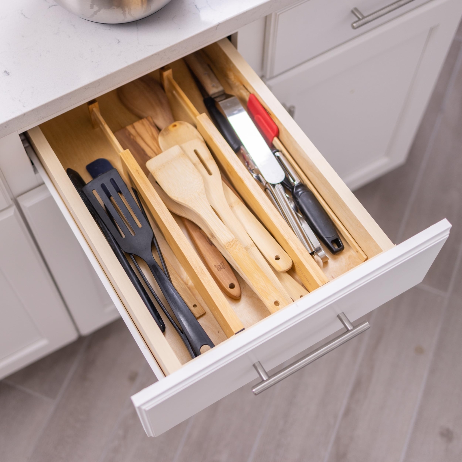Fabsome Drawer Divider 6 Pack, Bamboo Kitchen Dividers Organizers A… Fast Ship