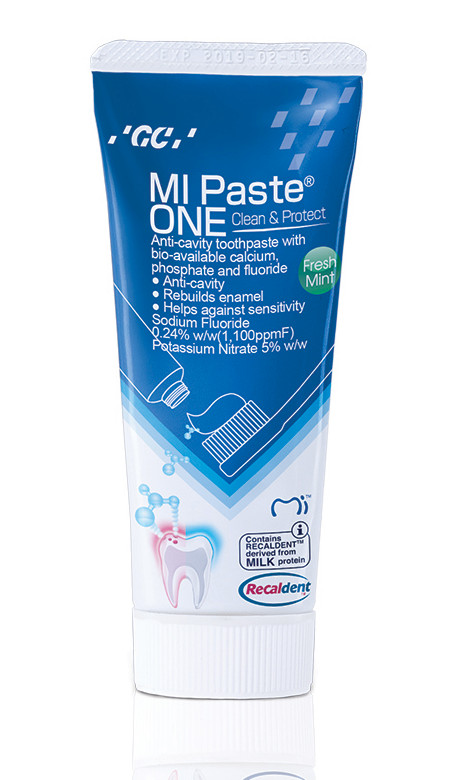 GC MI Paste ONE Fresh Mint Anti-cavity Toothpaste with RECALDENT Tech. 46g/pk