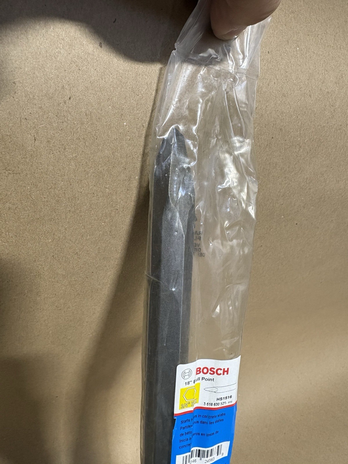 Bosch HS1516 18 In. Bull Point 3/4 In. Hex Hammer Steel