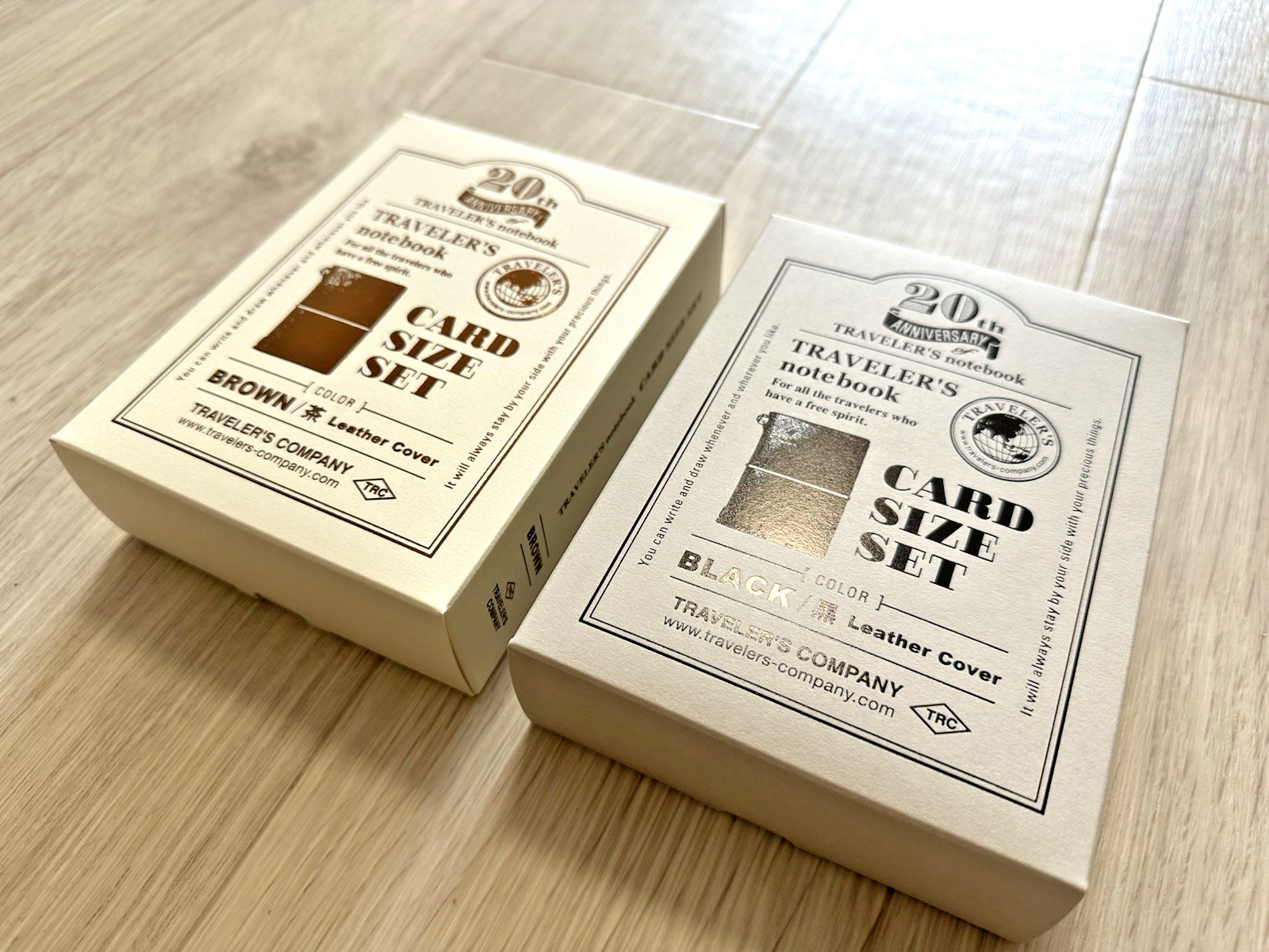 Traveler’s Notebook Card Size 20th Anniversary Set Leather Brown Black Japan NEW