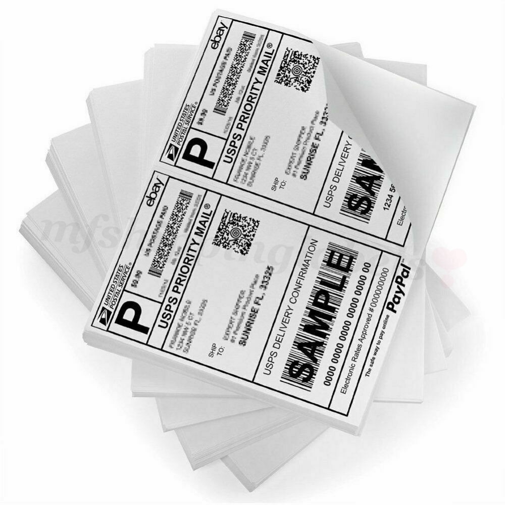 8.5×5.5 Half Sheet Shipping Labels Self Adhesive Sticker Laser & Inkjet Printers