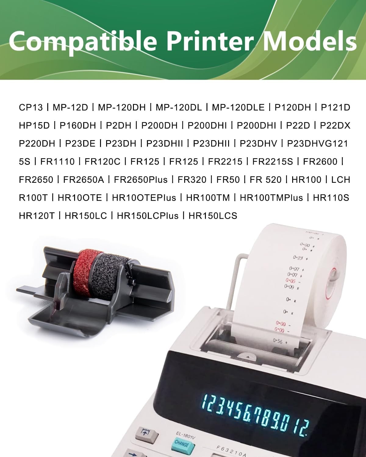 5 Packs IR40T Calculator Ink Roller Printer Ribbon IR-40T CP13 Black and Red