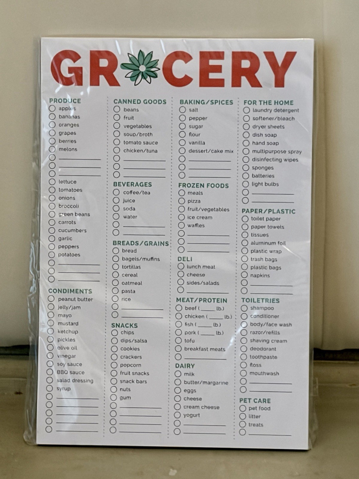 Bloom Daily Planners Grocery Pad Checklist Notepad, 6 x 9 in
