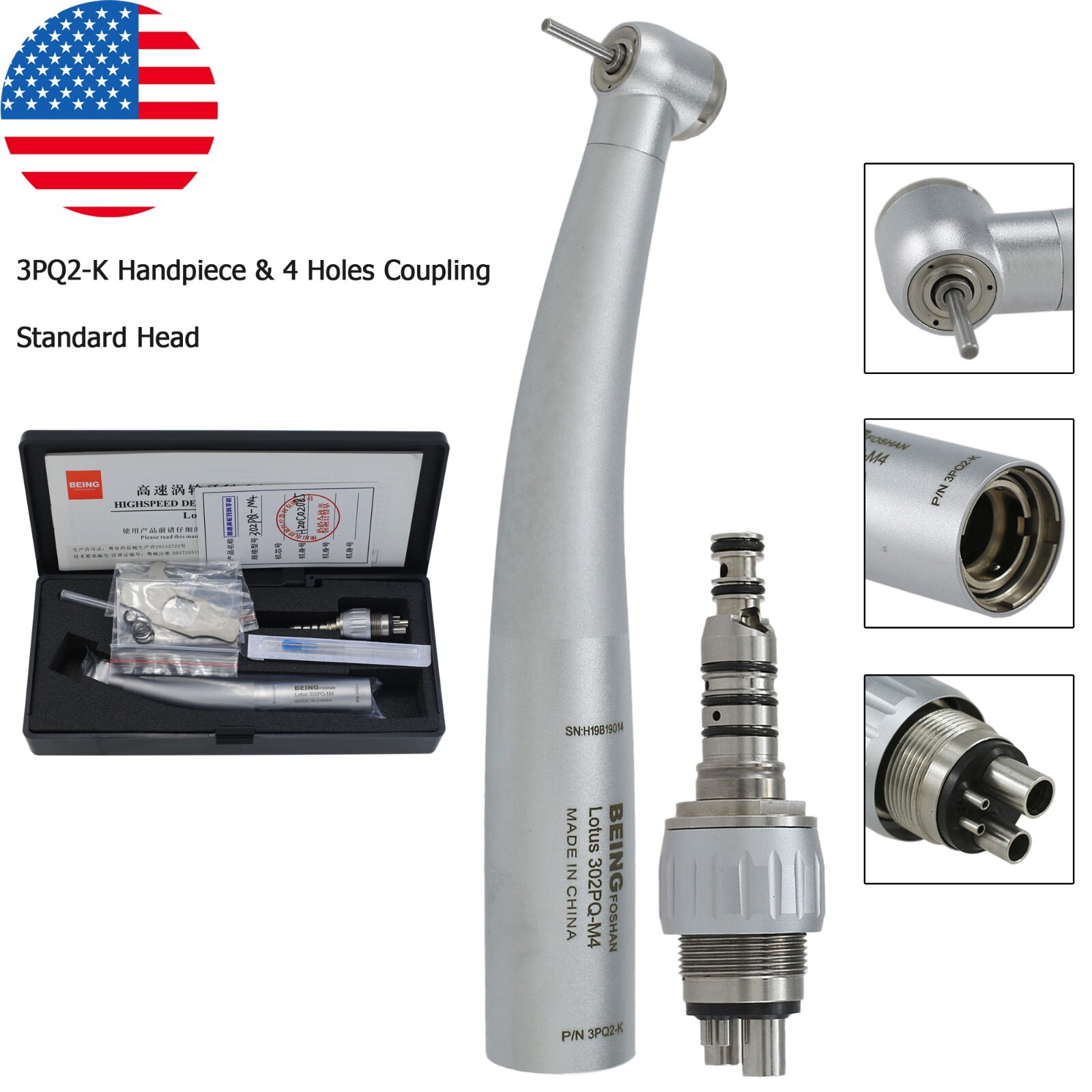 COXO Dental High Speed Handpiece Fiber Optic For KAVO MULTIflex Coupler 4 6 Hole