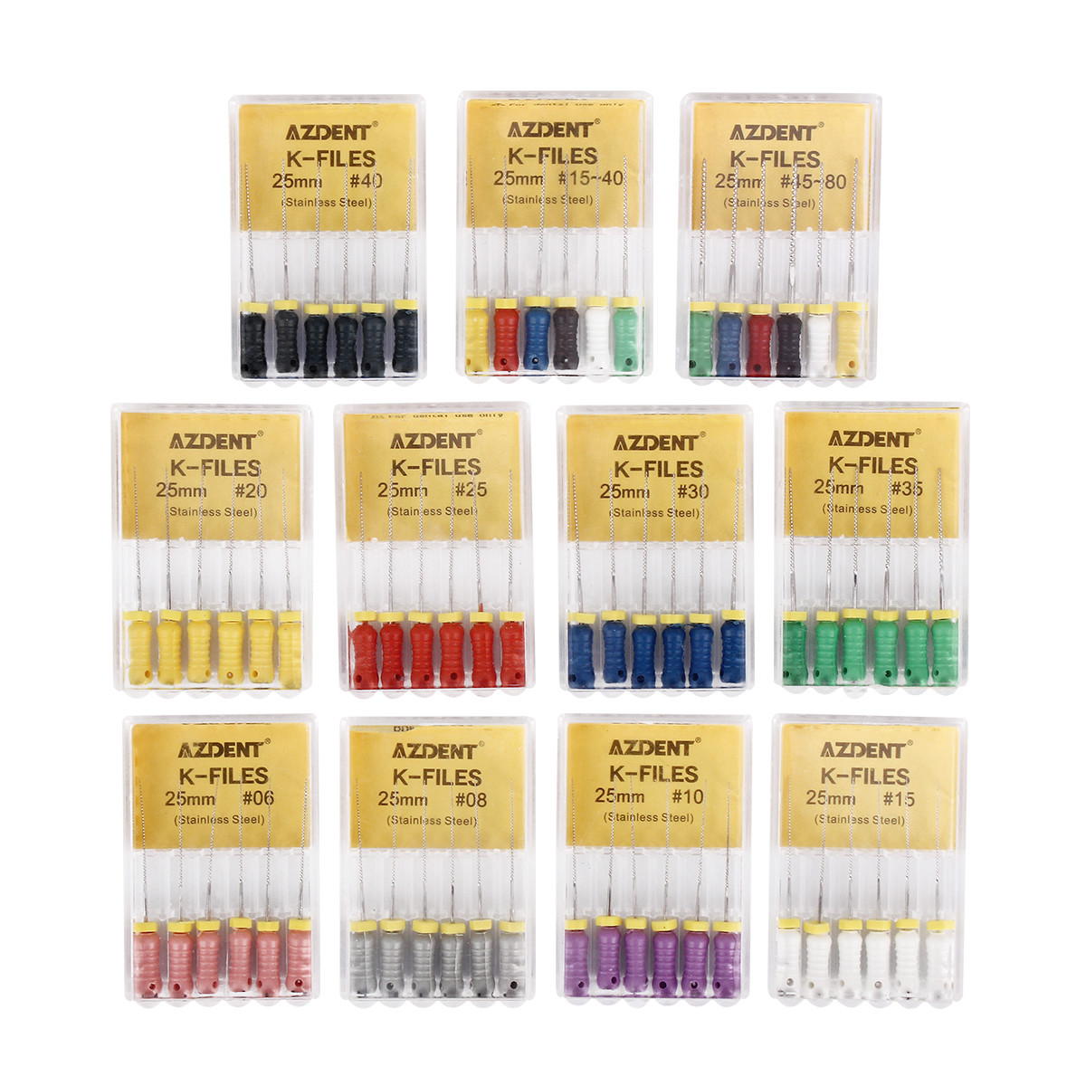 Dental Root Endodontic File Hand Use K-Files 25mm/21mm Stainless Steel 6pcs/box