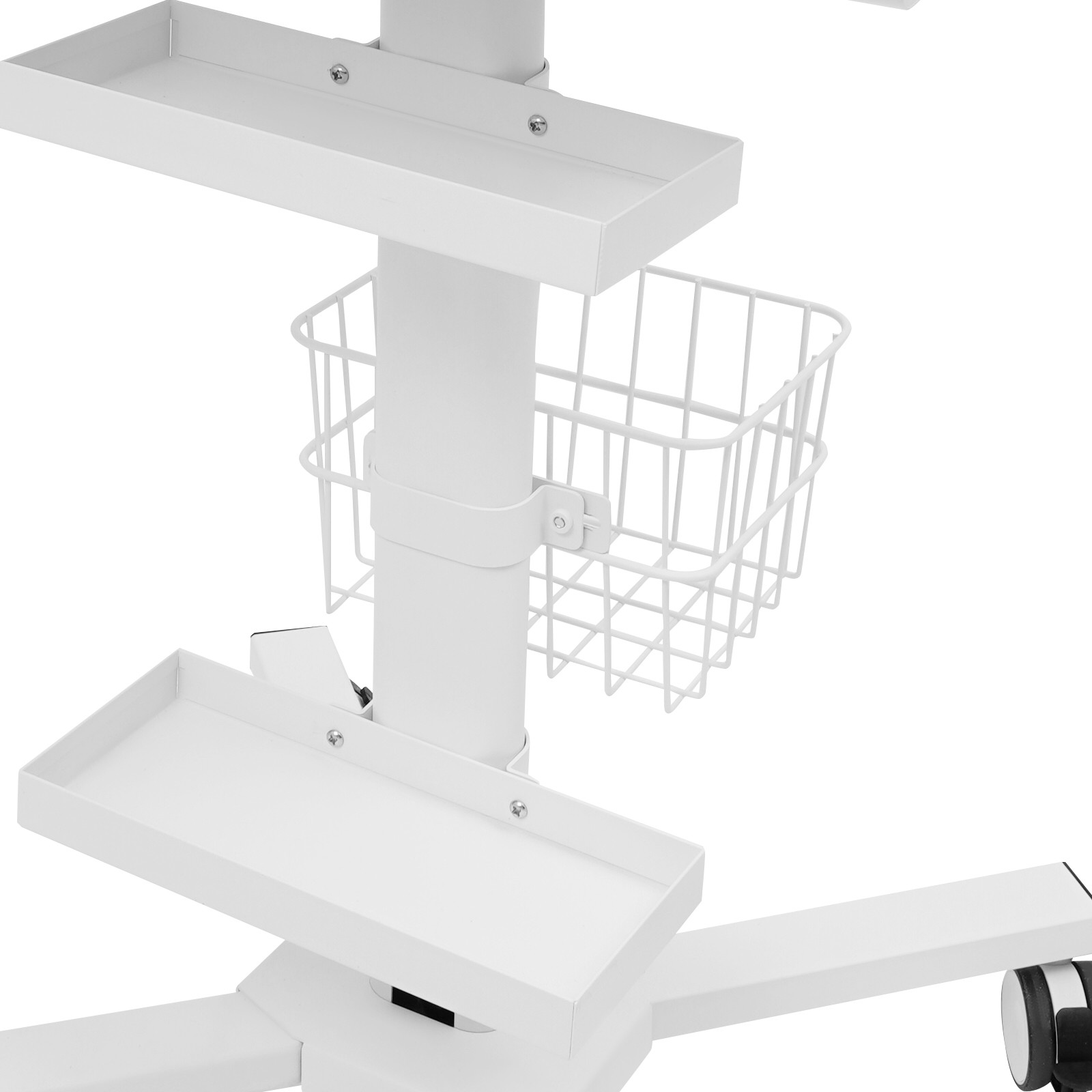 Laptop Workstation Cart, Medical Cart With Wheels, Cart With Scanner Holder