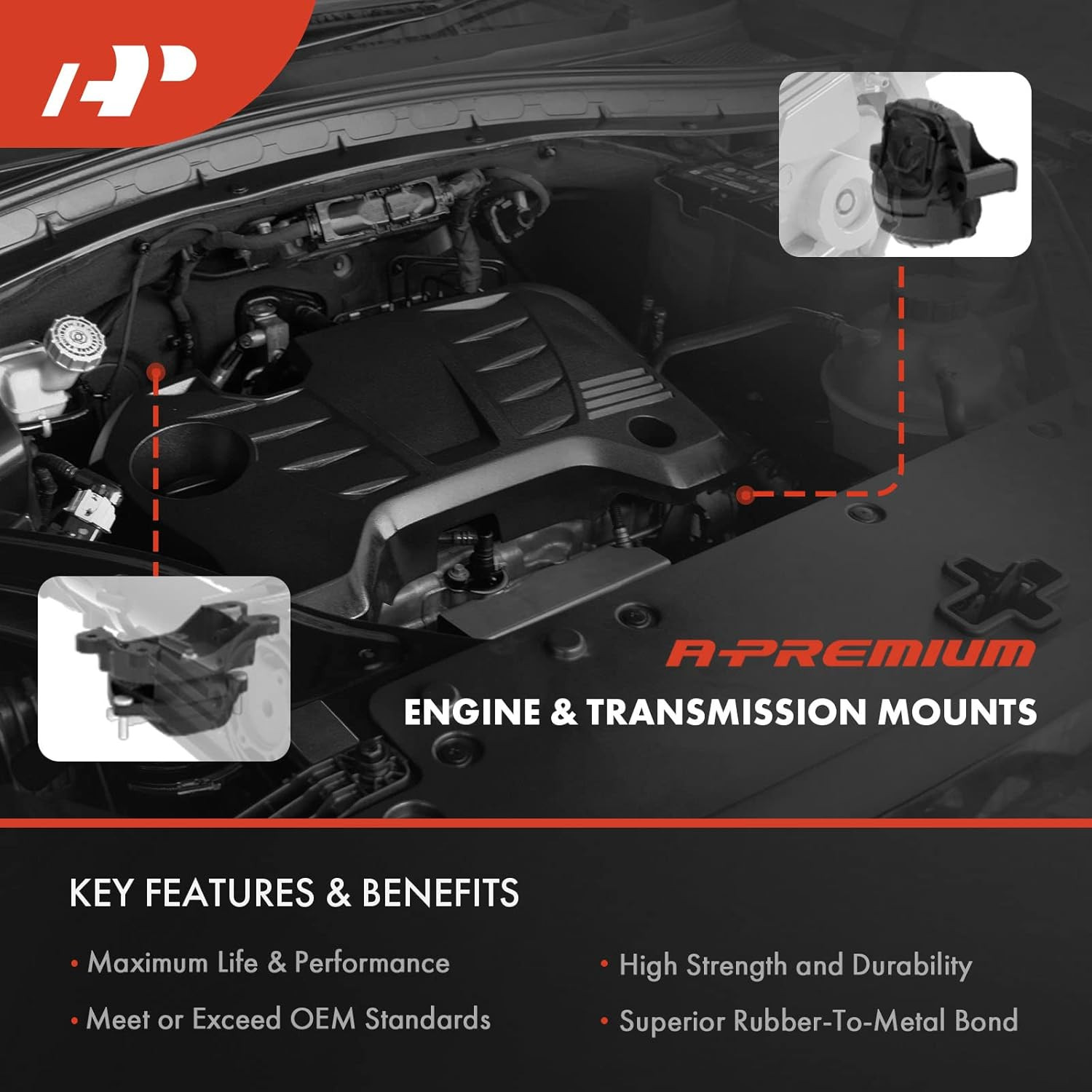 3PCS Engine Motor Mount and Transmission Mount Kit Compatible with Dodge Ram 250