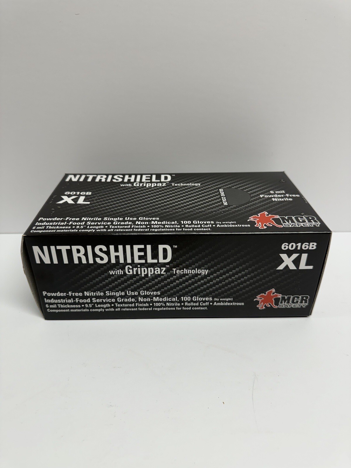 MCR Safety 6 Mil Nitrile Disposable Gloves 6016BXL 100 Pack Full Texture Grip