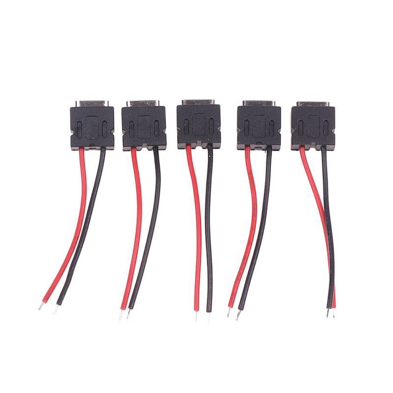 5 Pack Type-C Female Chassis with 2 Pin Wire USB C Female Socket Connector Pa…
