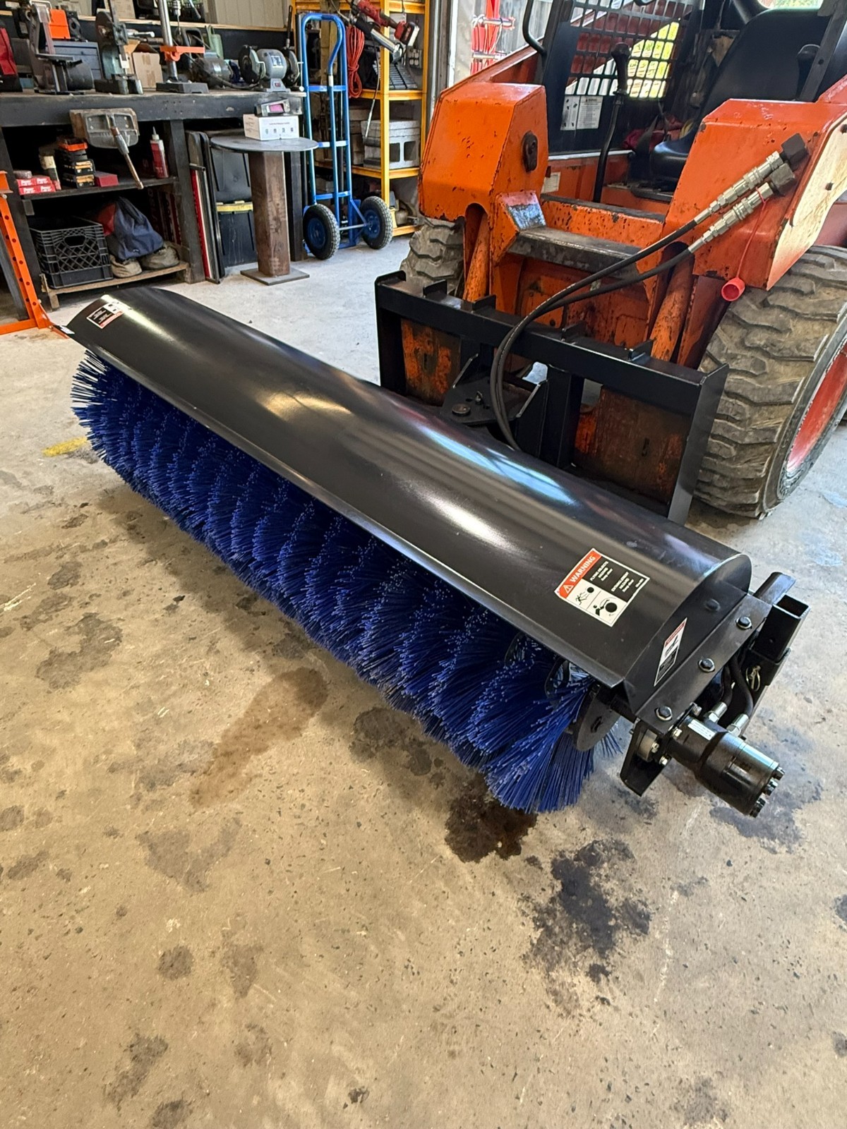 72″ Skid Steer Angle Broom Hydraulic Sweeper Attachment Quick Attach Not Mini