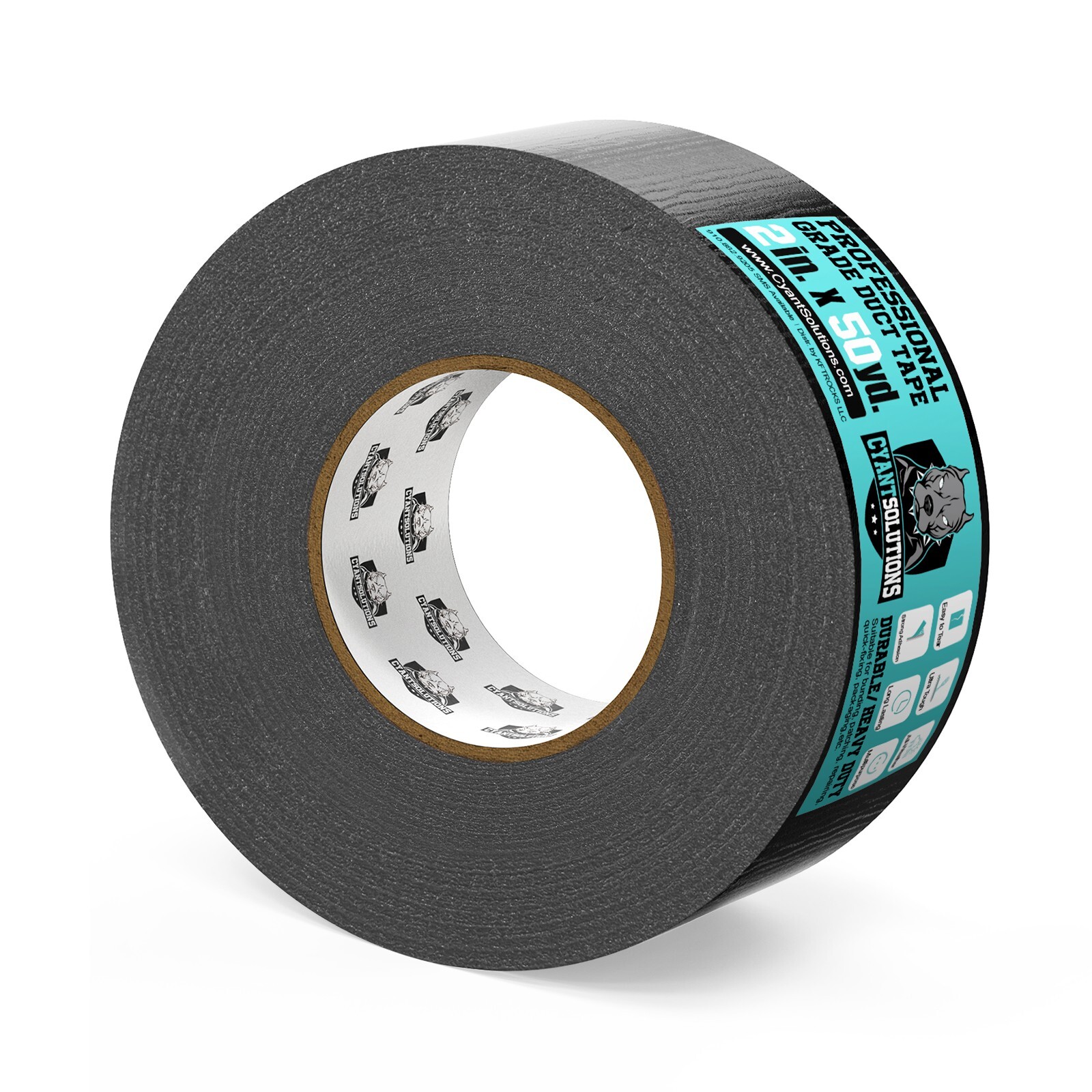 186HUB Black Duct Tape – 2x50yd – Indoor and Outdoor Use – Easy to go Version