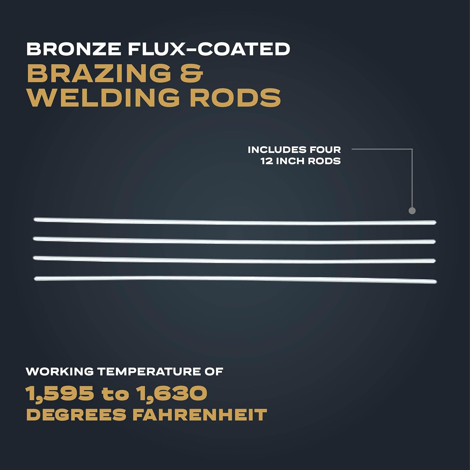 WB5 Bronze Flux Coated Brazing/Welding Rod, 4Piece