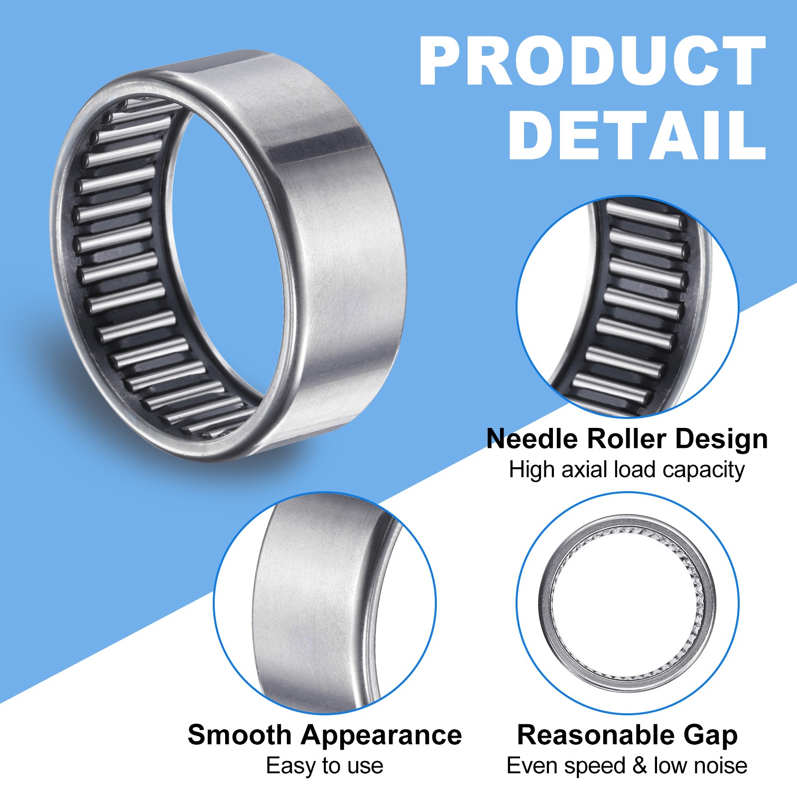 B1416 Needle Roller Bearings 7/8″ x 1-1/8″ x 1″ Full Complement Drawn Cup 2pcs