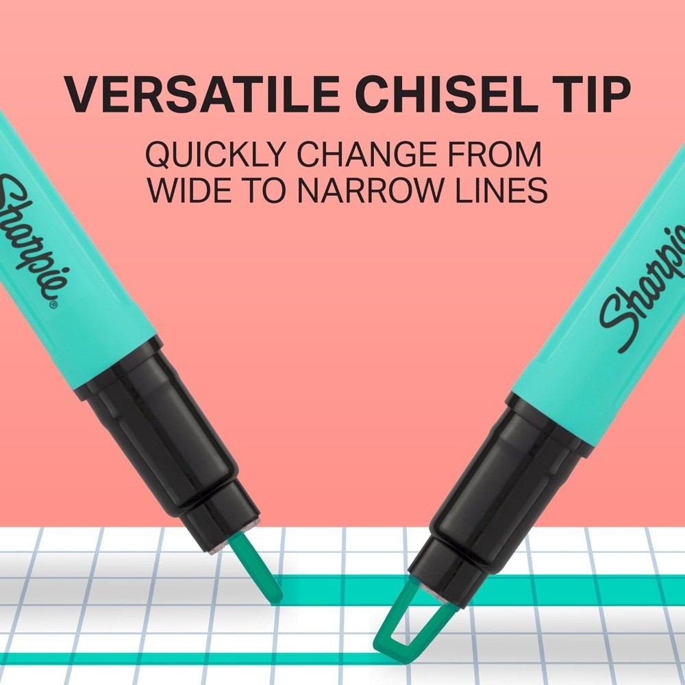 Clear View Highlighter Sticks, Chisel Tip Highlighter Market Set, Essential
