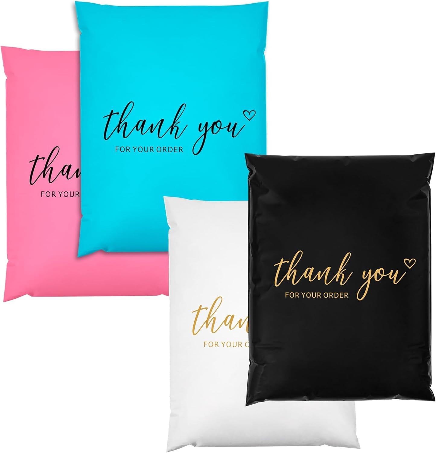 Thank You Poly Mailer – 10×13 Poly Mailers Variety Pack Of 100, 25 Pcs Each Colo