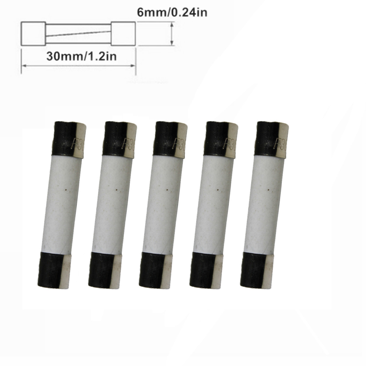 10Pcs 250V 20A F20L250V 20 amp Fast Blow Acting Quick Ceramic Fuses 6x30mm