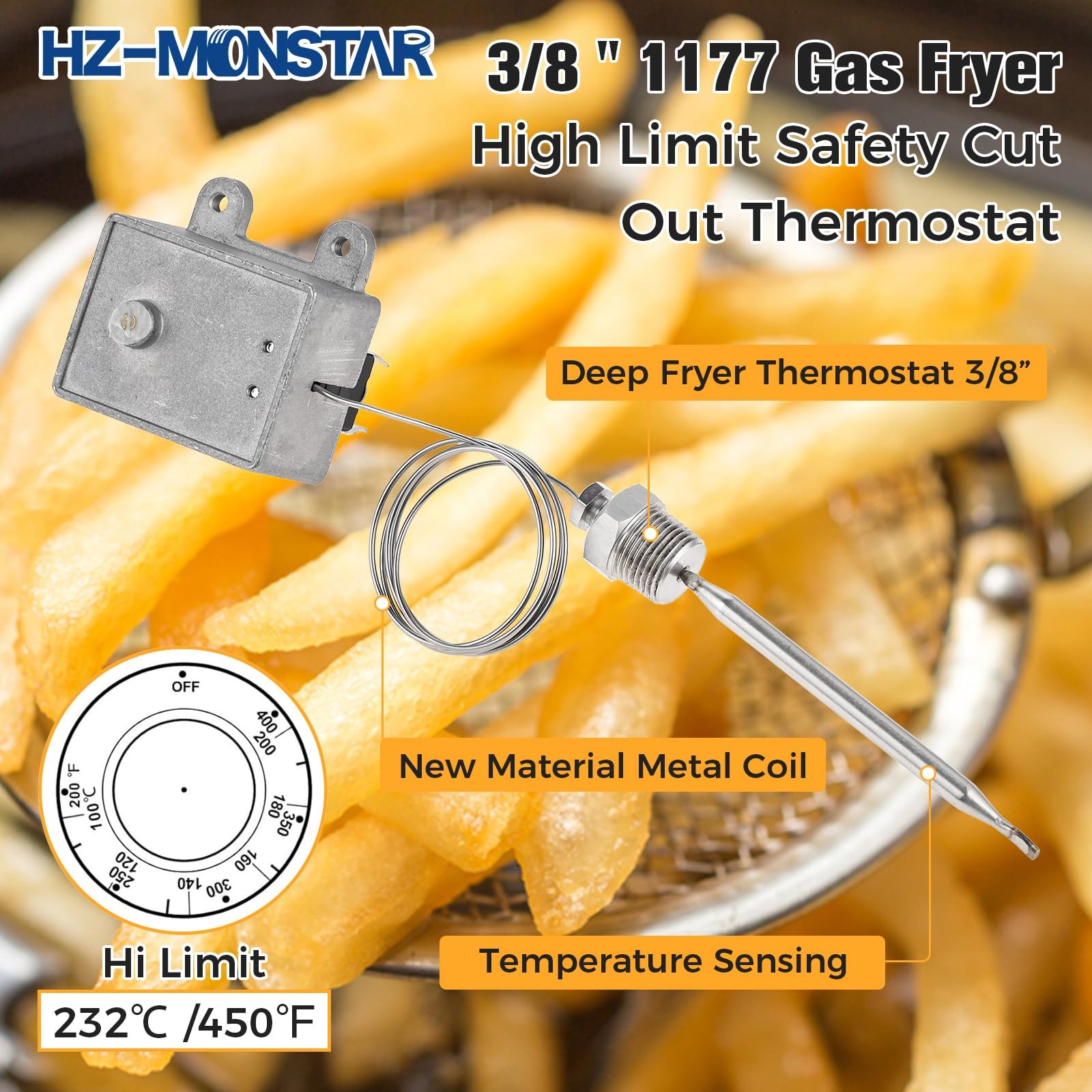 HZ-MONSTAR 1177 High Limit Fryer Switch Safety, LCCM080360000 Thermostat…