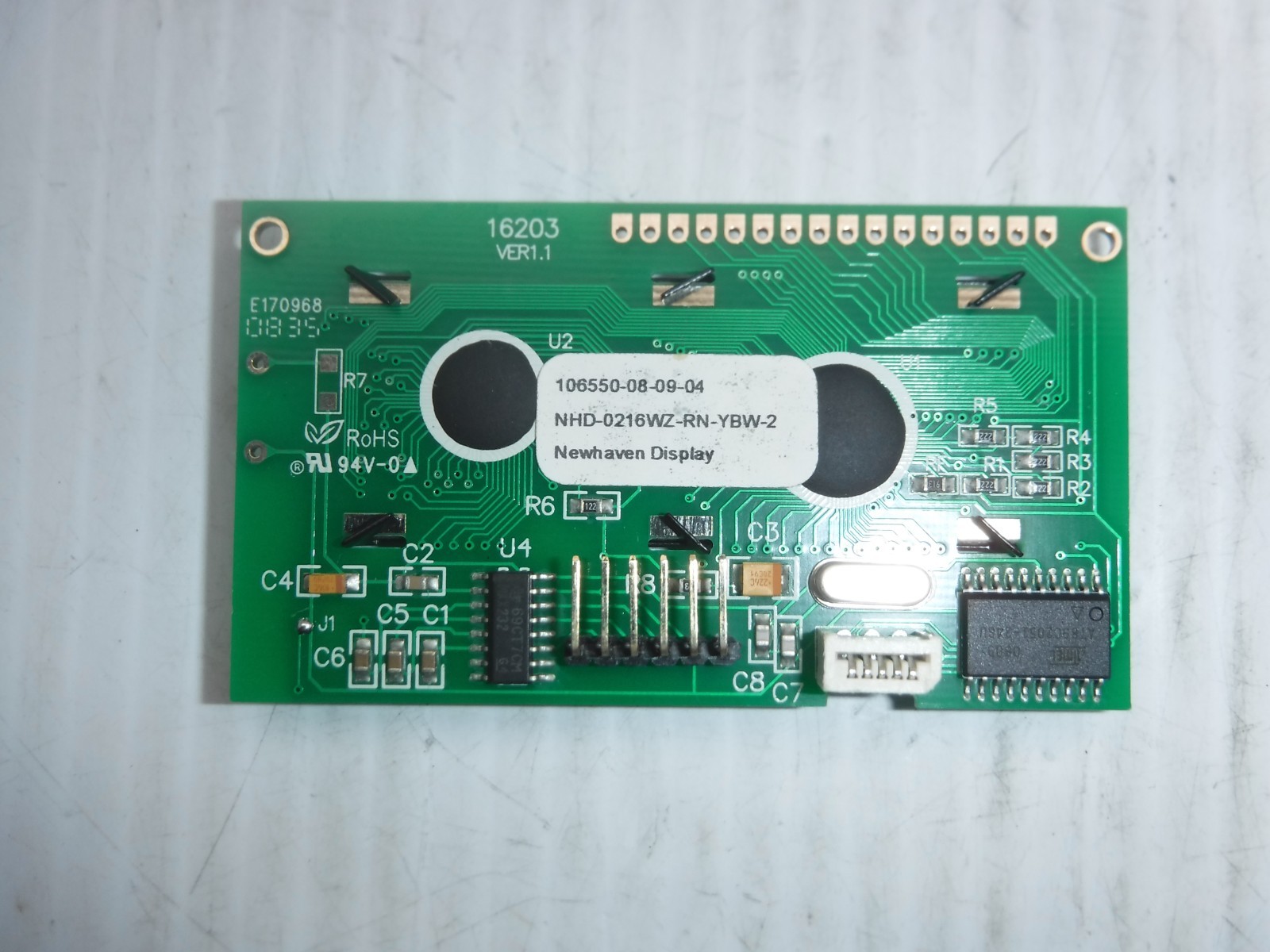 Newhaven Display 16203 Ver 1 LCD Screen NHD-0216WZ-RN-YBW-2 / 106550-08-09-04
