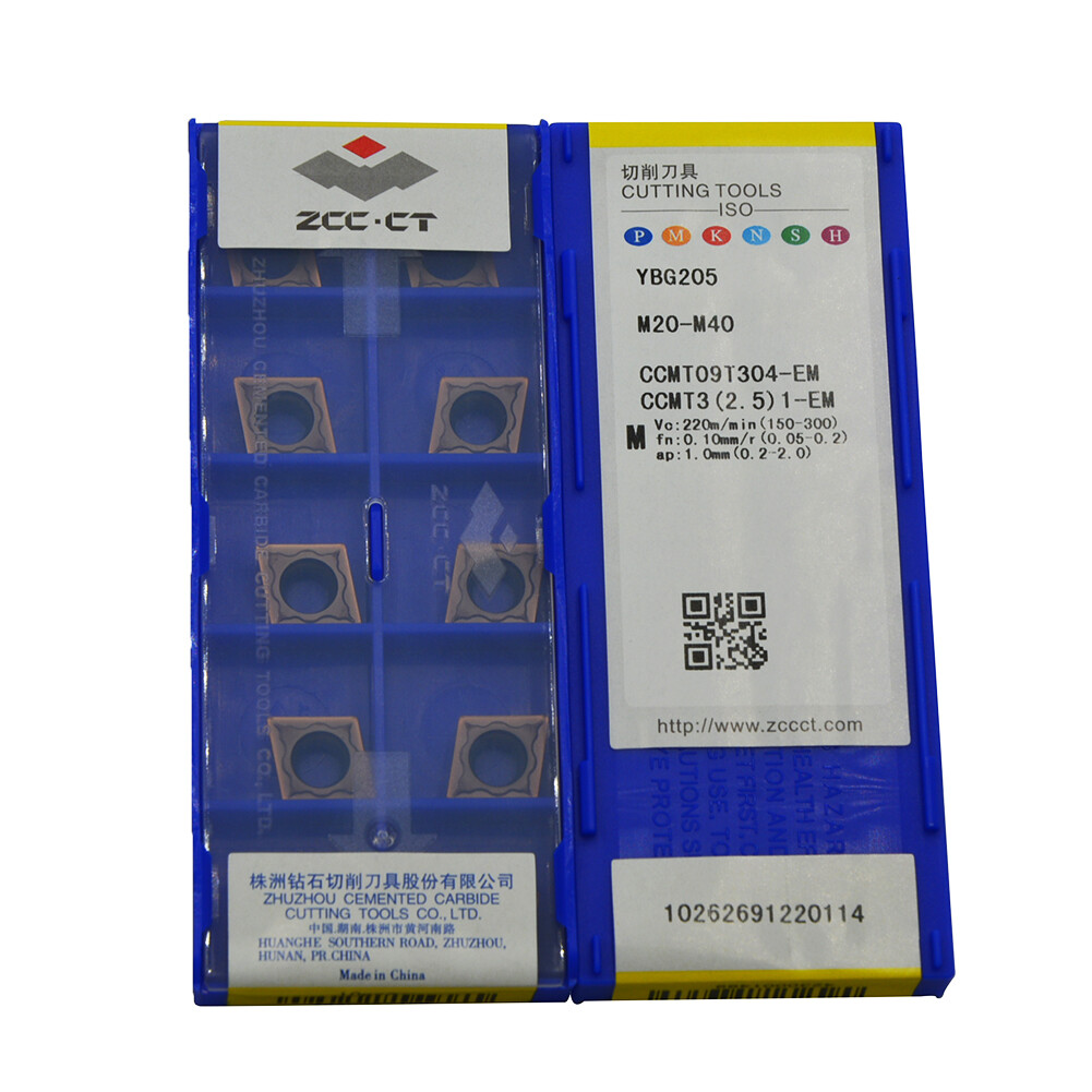 10pcs(1pack) ZCC.CT CCMT09T304-EM YBG205 CCMT3(2.5)1-EM Carbide Inserts