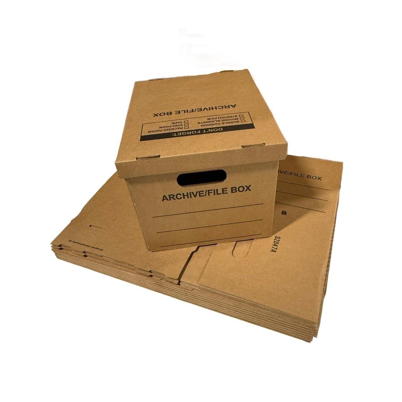 10 – Pack 15x12x10 Small Standard File Storage Moving Box with Lid Letter…