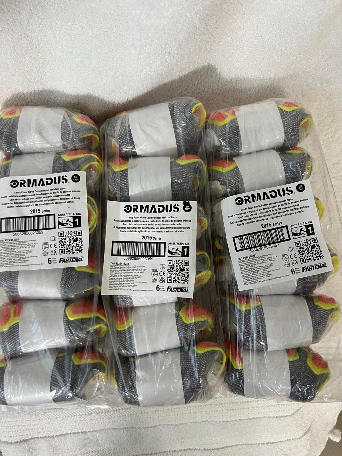 Lot 18 Pairs Impact Resistant Mechanic Work Gloves Nitrile Coat Ormadus SMALL 7