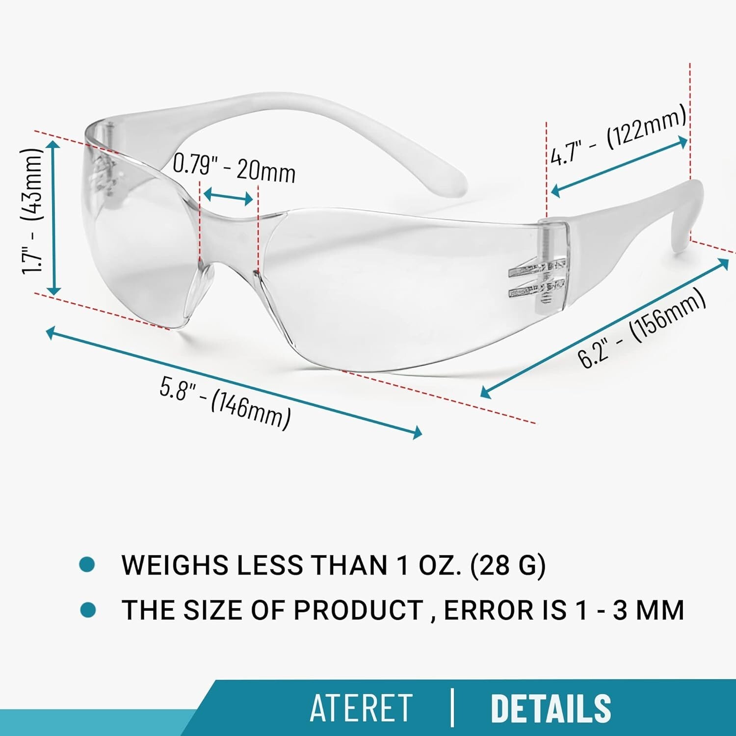 12 Pack Pair Protective Safety Glasses Clear Lens Eyewear Anti Scratch Work UV