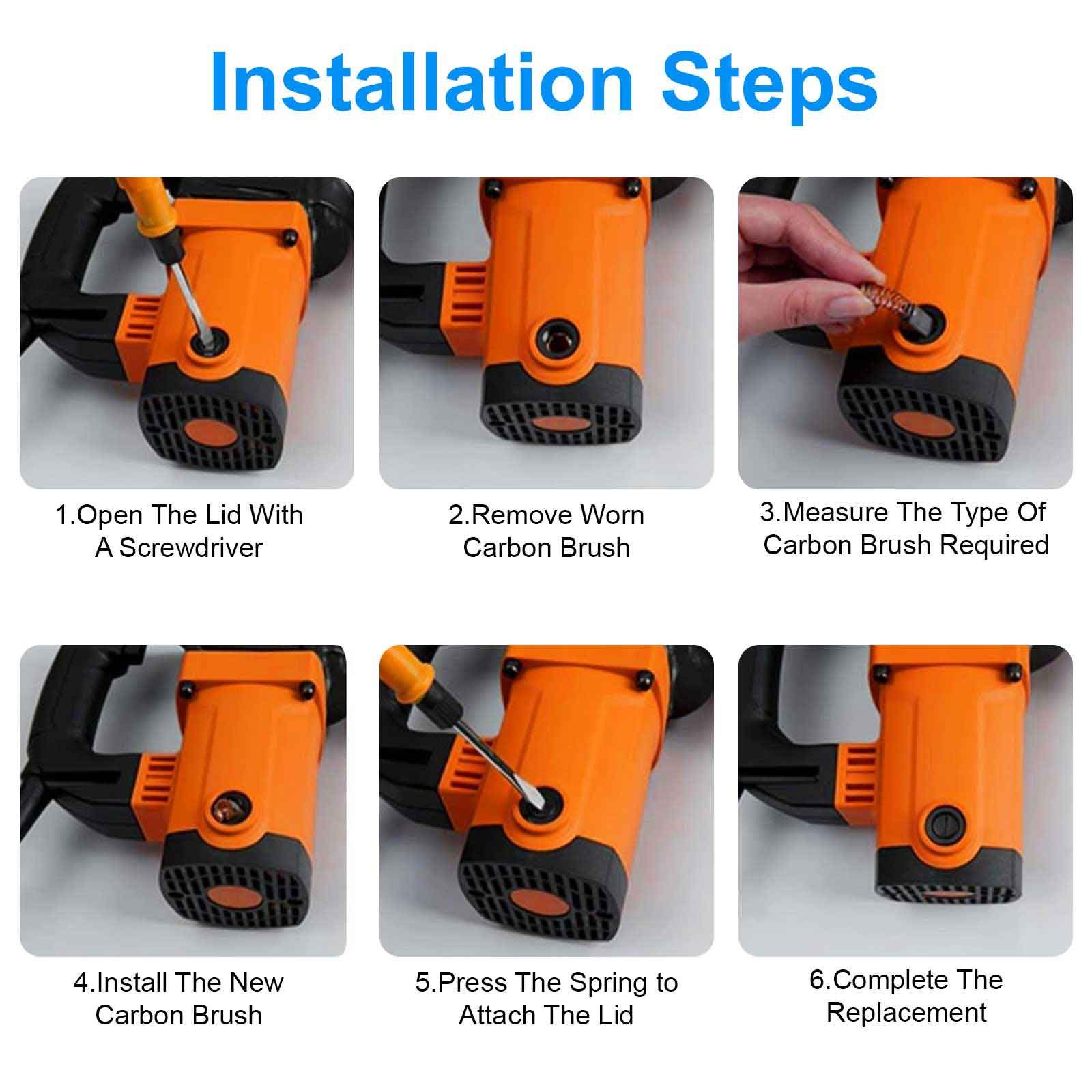 144x 18 Sizes Power Tool Carbon Brushes Motor Replacement for Grinder Drill Saw