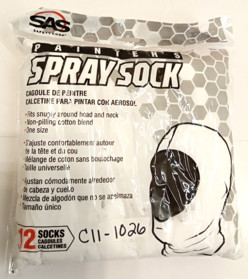 SAS Safety 6810-B Painter’s Spray Sock Cotton Blend One Size Fits All 12pk