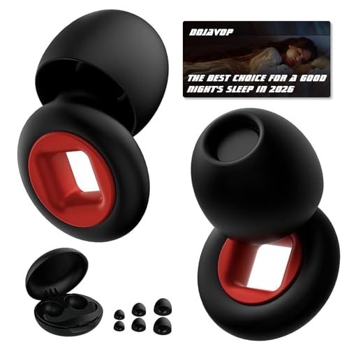 Artevive Earplugs Motorcycle.Earplugs for Sleeping Noise One Size, Black Red