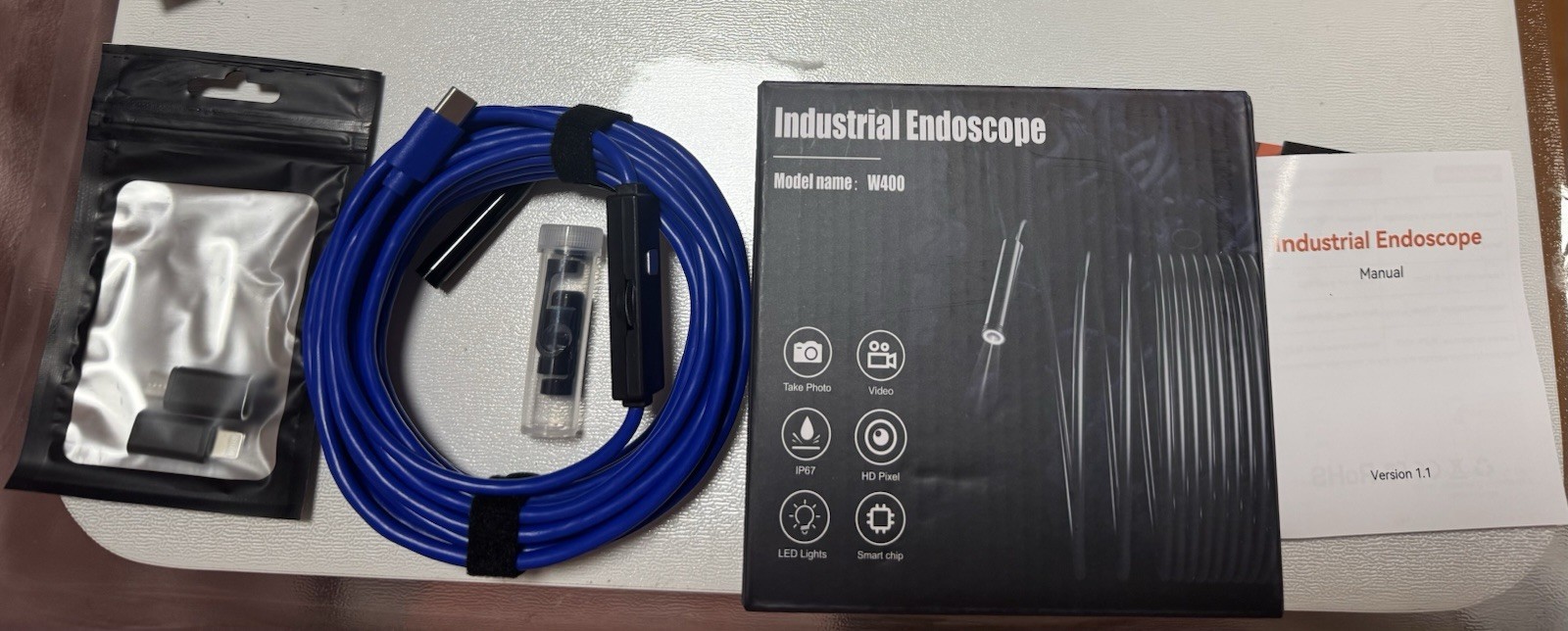 (017 ) Wireless Endoscope Camera 1080P 8mm Inspection Tool for iOS Android