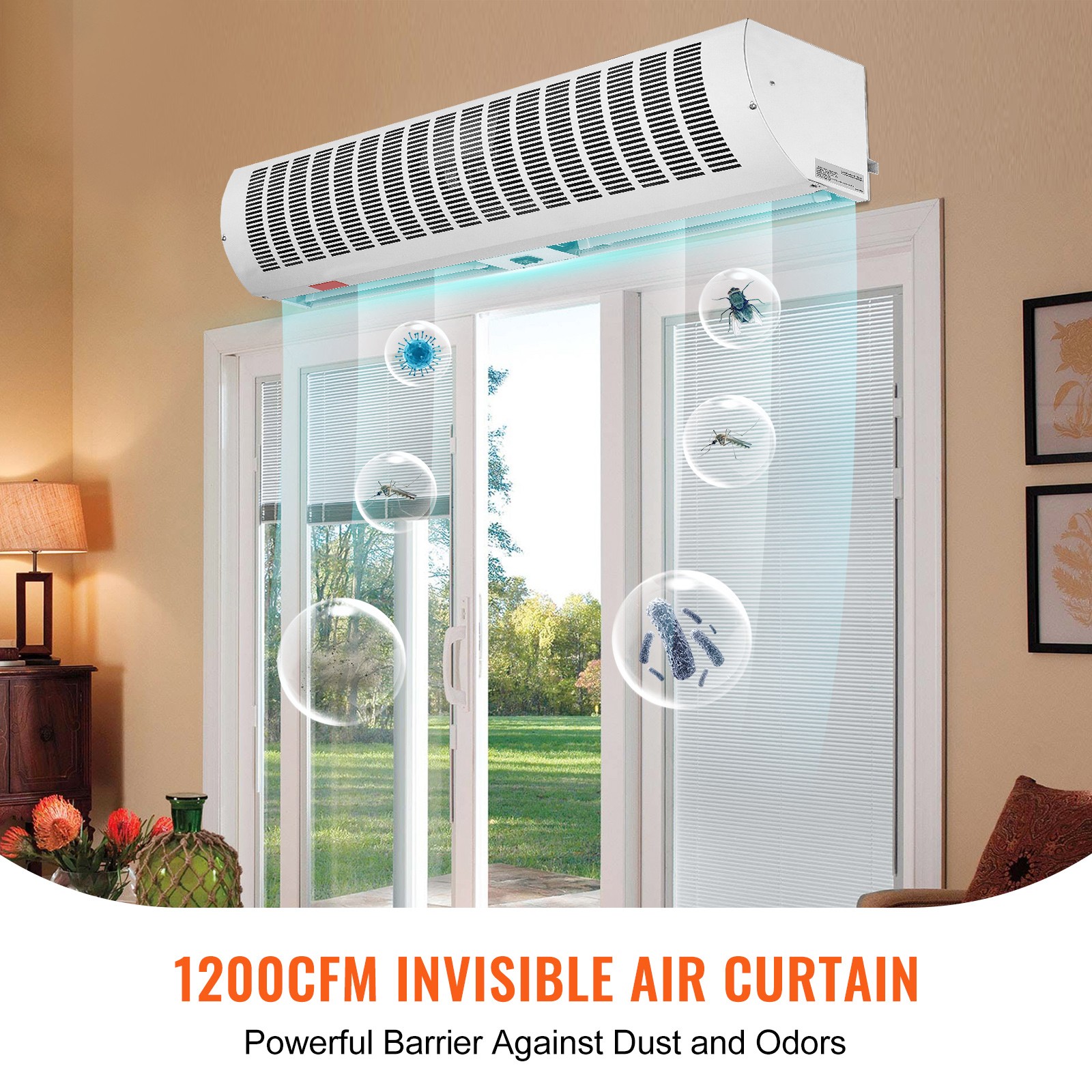 VEVOR 36″ Indoor Air Curtain 2 Speed 1200/2038 CFM Commercial Limite Switch