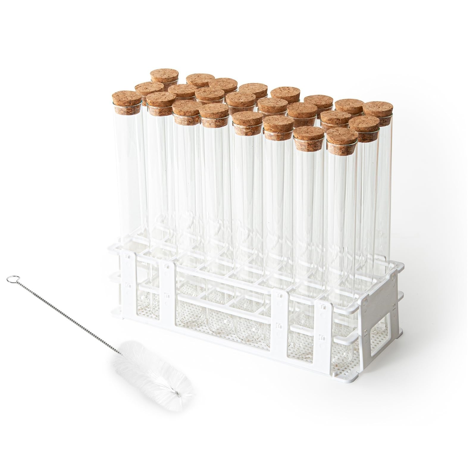 30pcs 20ml Glass Test Tubes with Cork Stoppers for Experiments and Plants
