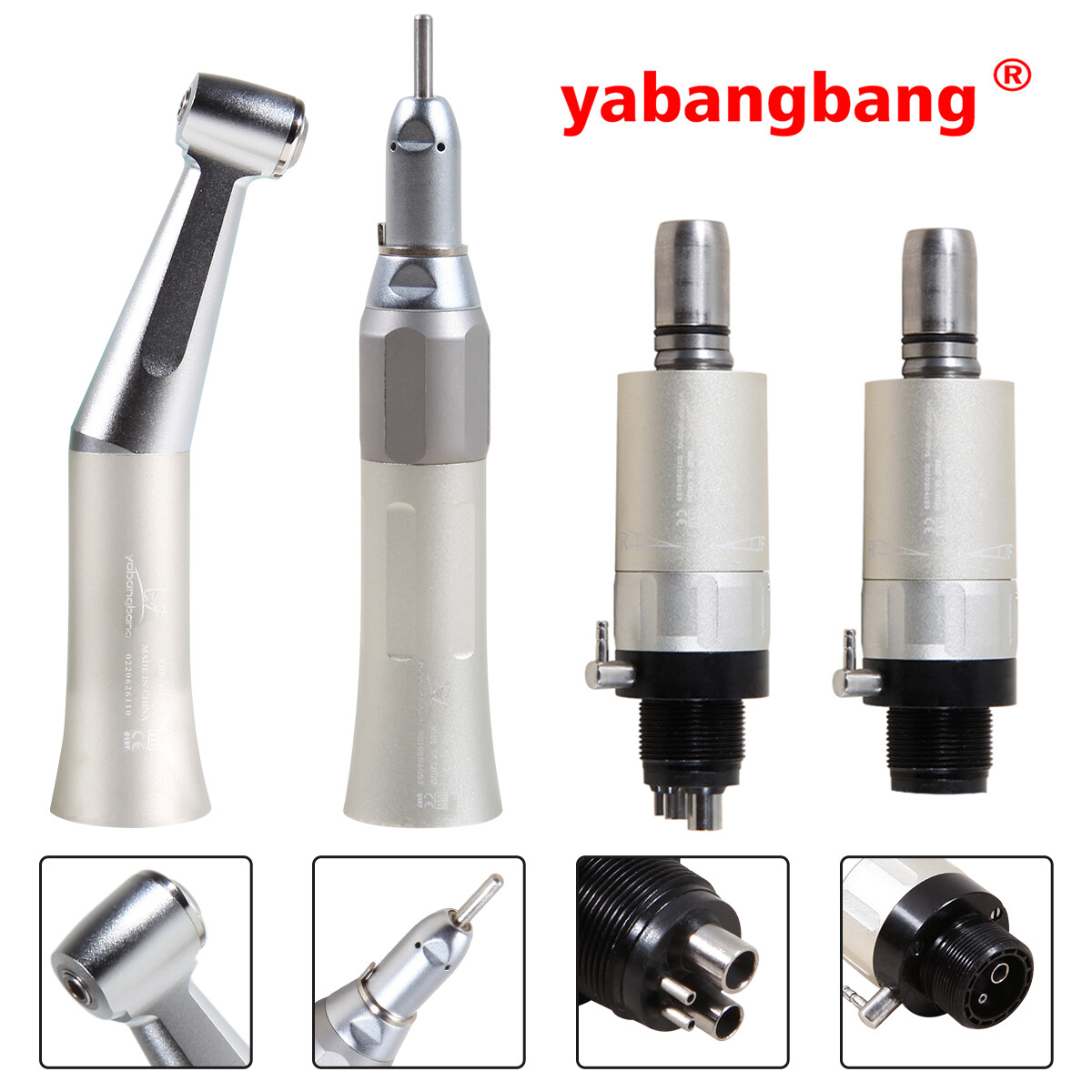 Dental Slow Speed Handpiece Contra Angle Straight Air Motor 2/4 Hand piece Drill