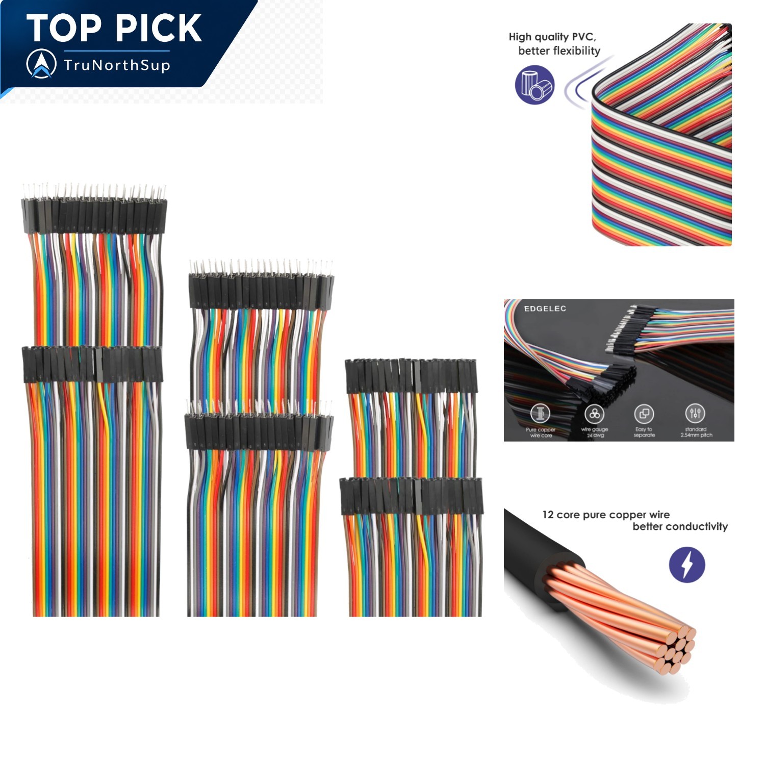 120pcs Breadboard Jumper Wires Assorted Kit 10cm 12 Strand Dupont Male Female…