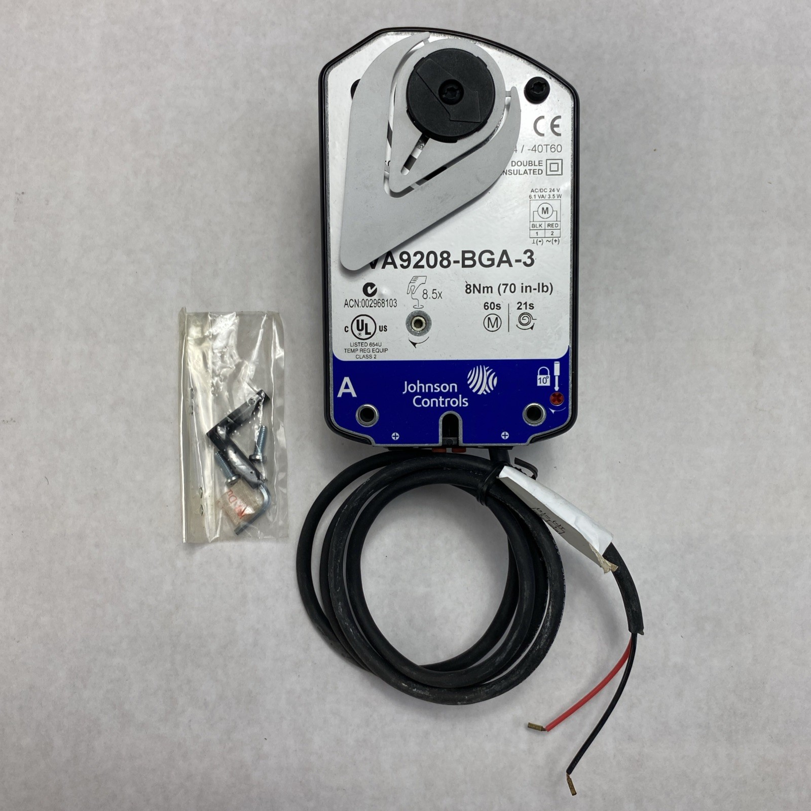 Johnson Controls VA9208-BGA-3 Electric Spring Return Valve Actuator