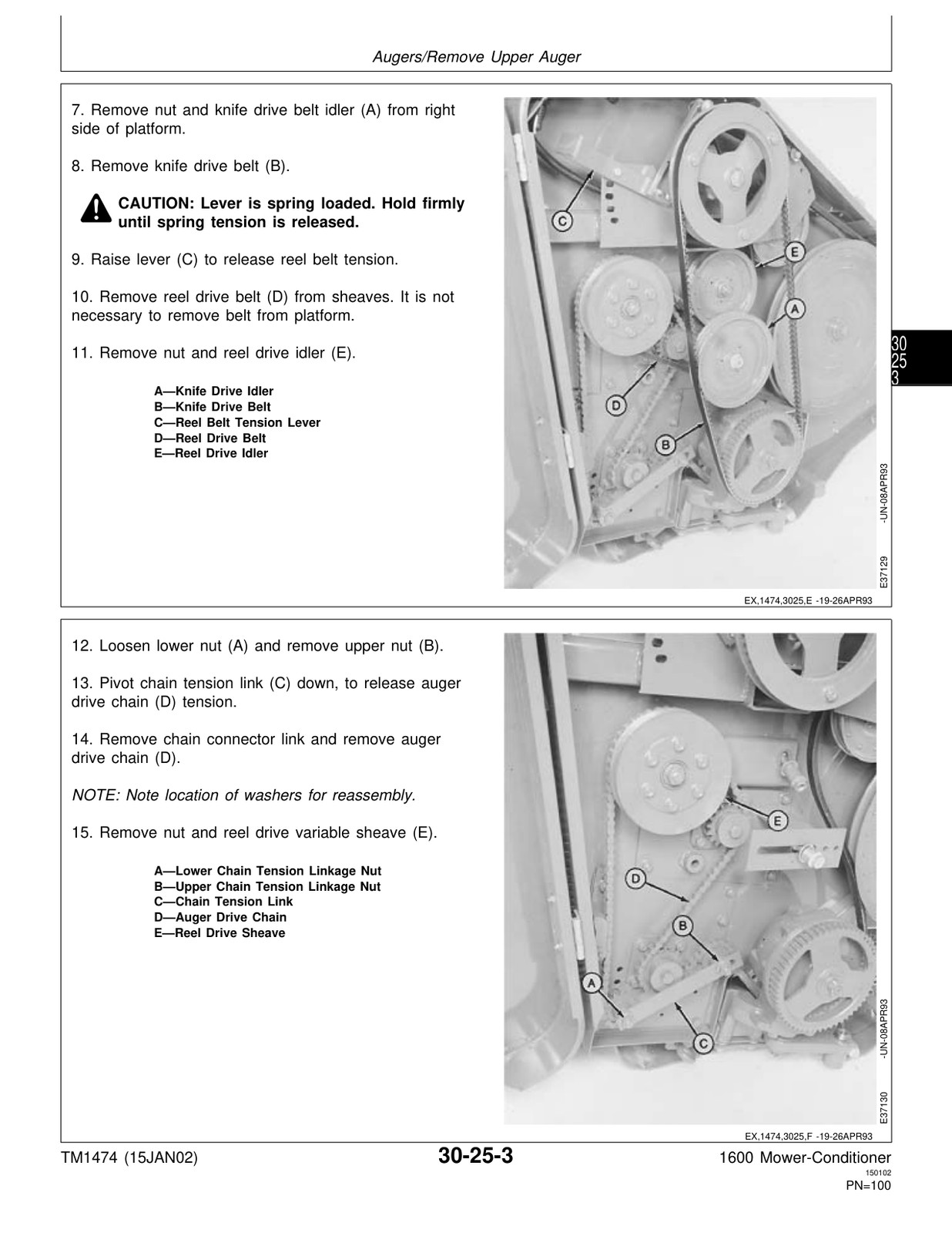 John Deere 1600 Mower-Conditioner Service Manual TM1474 USB