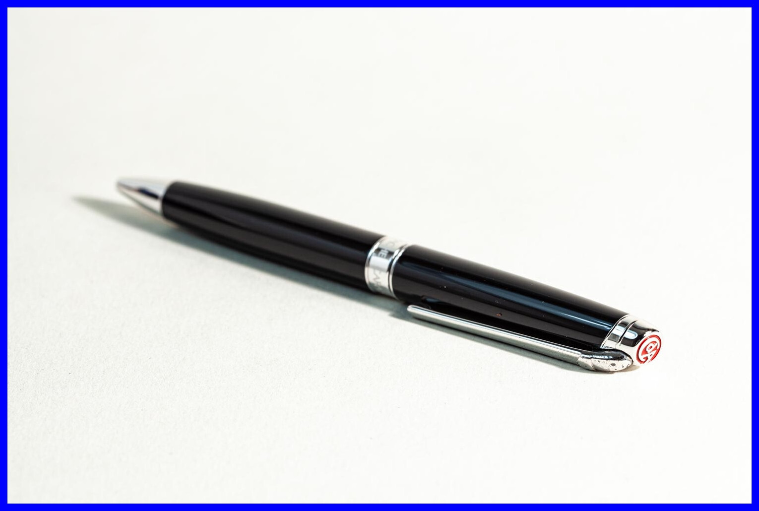 Caran D’Ache Ballpoint Pen in Black & Silver with New Refill