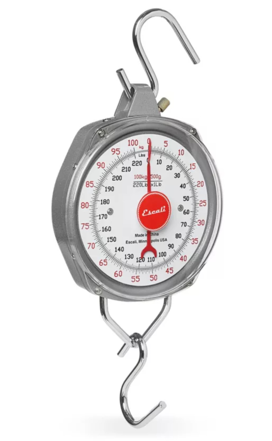 Escali Hanging Dial Scale – 220 lbs x 1 lb / 100 kg x 0.5 kg – Free Shipping