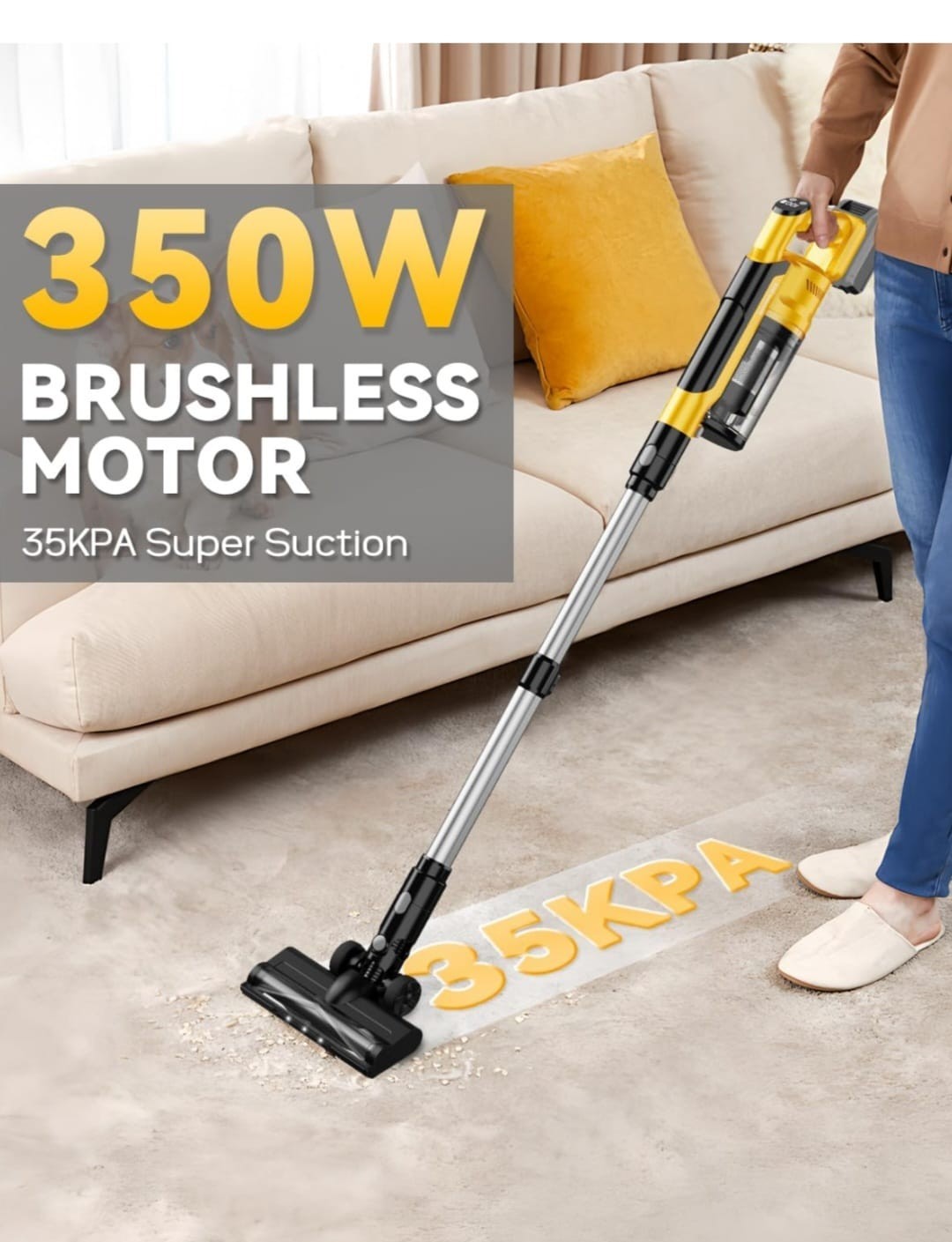 RD-101 Brushless Motor Handheld Vacuum, Bagless, 350W 35KPA Suction