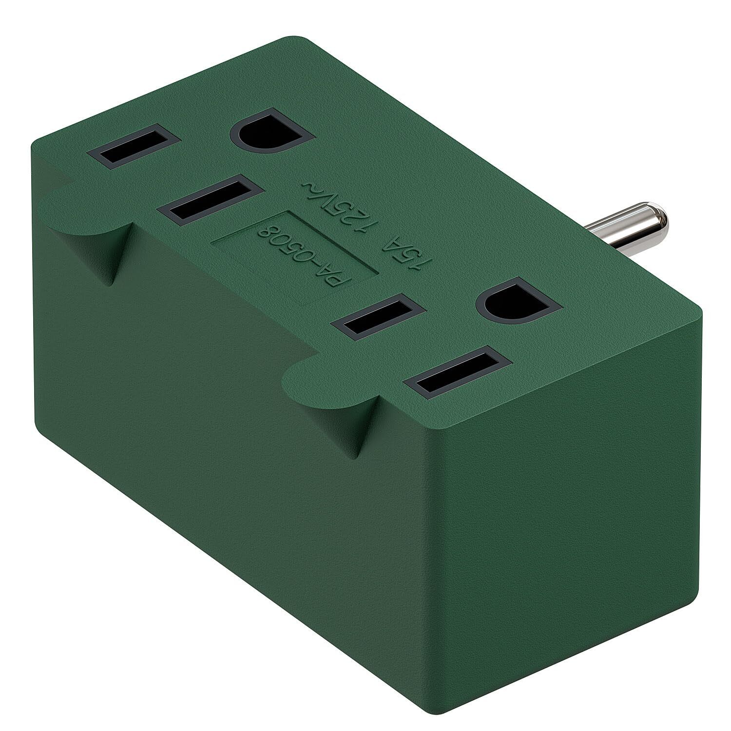 90 Degree Right Angled Adaptor USA 3 Prong Male Female Power Adapter Green PA