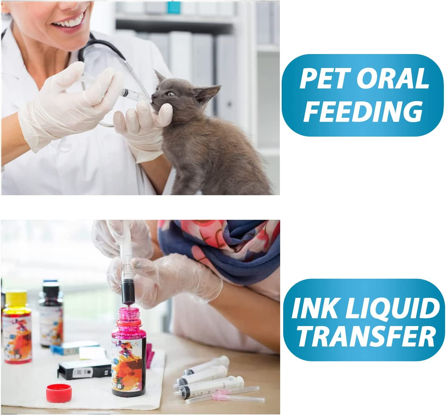 20ml Syringe for Liquid Oral Scientific Labs Measurement Cap- 3 Pack 20ml