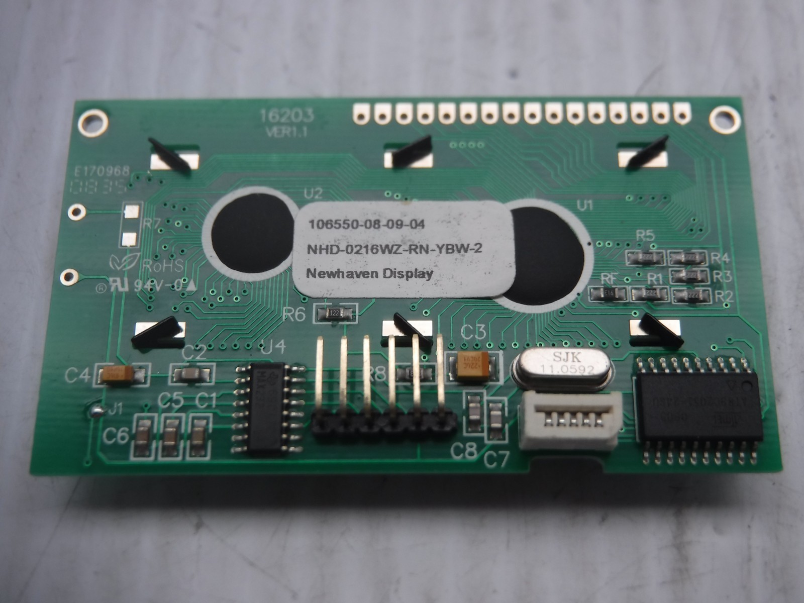 Newhaven Display 16203 Ver 1 LCD Screen NHD-0216WZ-RN-YBW-2 / 106550-08-09-04
